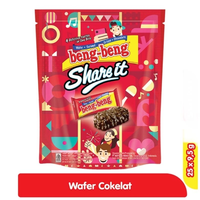 

Beng beng share it wafer rice crispy coklat pouch isi 25pcs