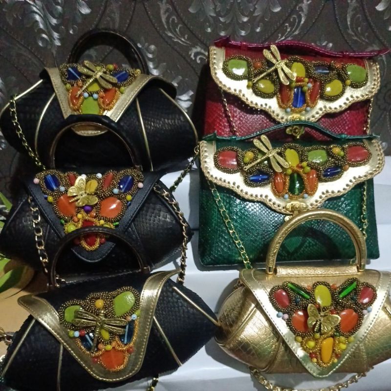 TAS PESTA Handle KULIT UNIK MEWAH