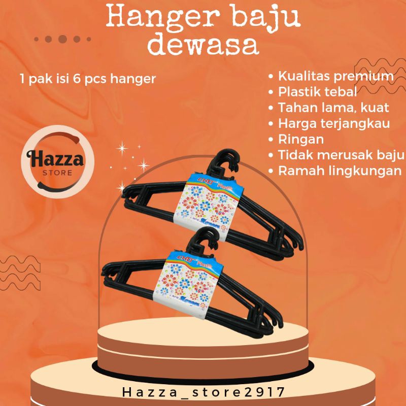 Hanger baju dewasa eko / Hanger plastik / Hanger hitam plastik tebal grosir.