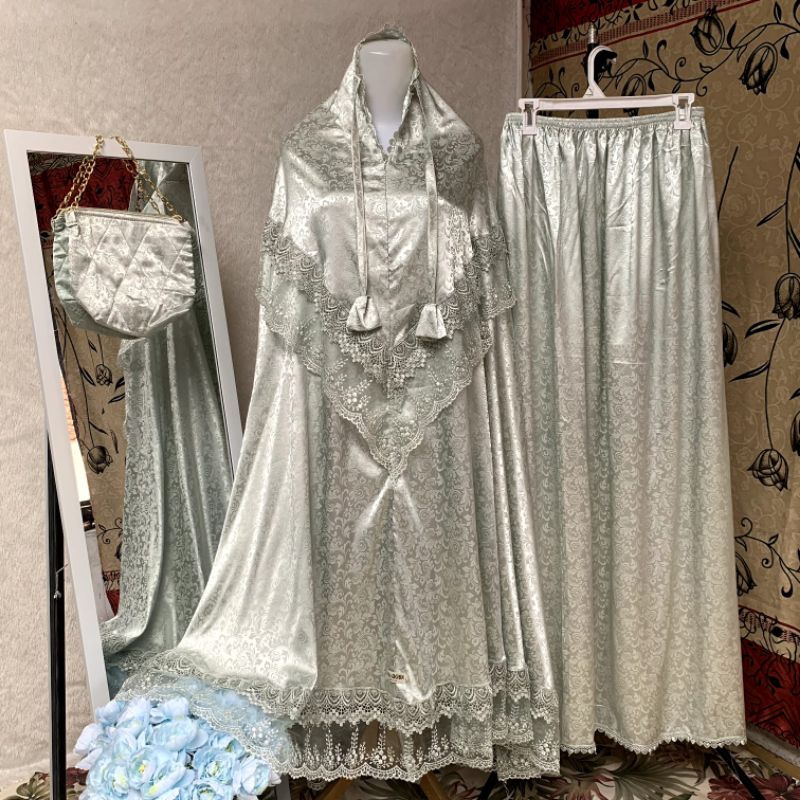 Mukena sutra jaguar | Mukena sutra mewah | Mukena sutra