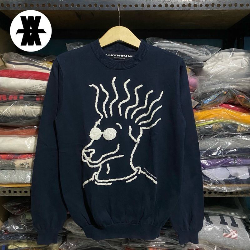 Playhound Greyhound Knit Hitam Size M 66x50