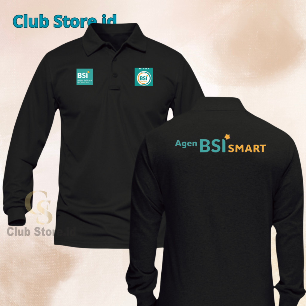 Terbaru Poloshirt Lengan Panjang MITRA BSI SMART Baju Kaos Atasan Polo Berkerah Sablon DTF/Poliflex