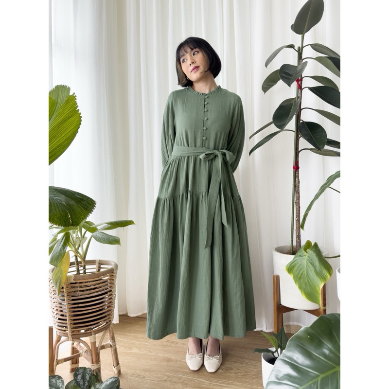 iamstarry persephone dress in sage green preloved