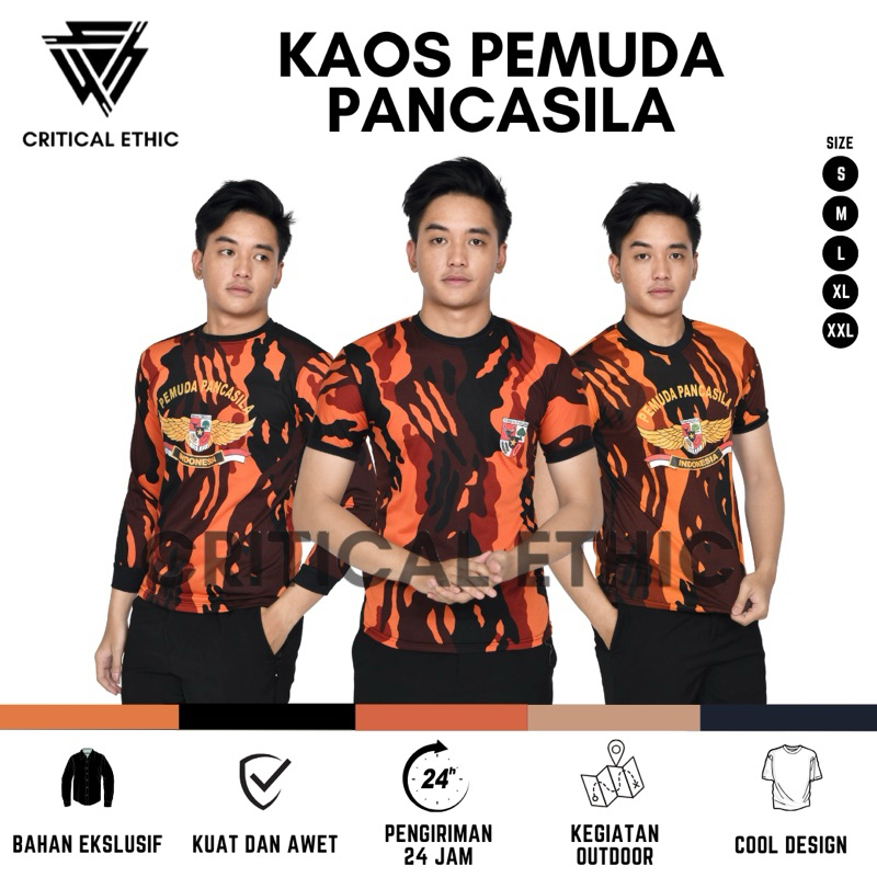 CRITICAL ETHIC KAOS LENGAN PANJANG PEMUDA PANCASILA BAJU FULL LORENG KOTI PP TERBAIK