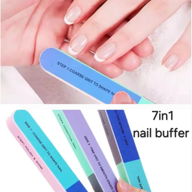 Nail Buffer 7 Steps Dan Opi Nail Buffer Manicure Pedicure Alat Penghalus Kuku Amplas Kikir Nail Art 