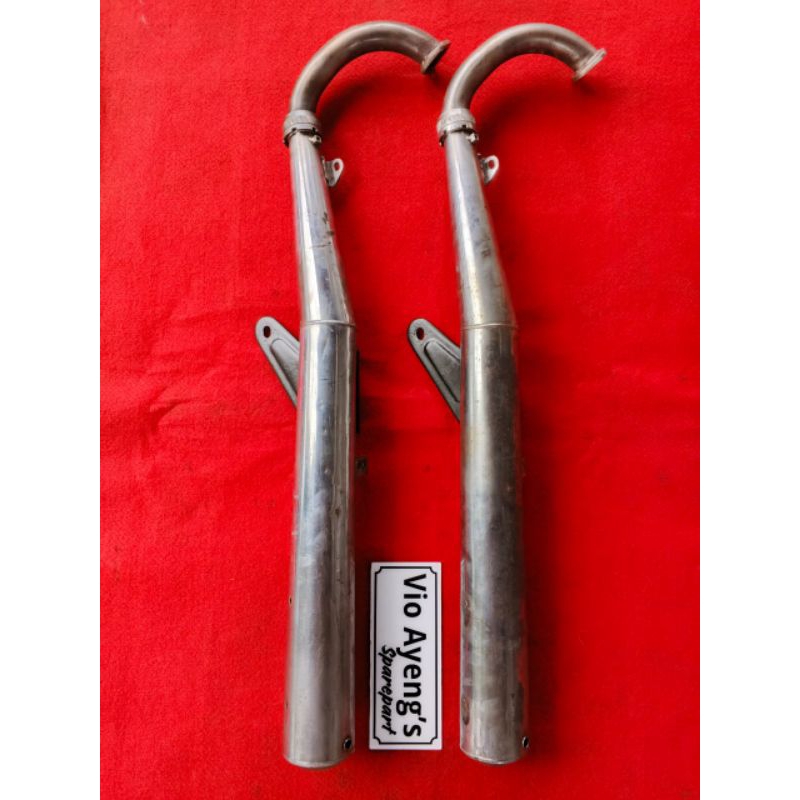 KNALPOT SETT GULU BANYAK/LEHERAN KNALPOT SUZUKI TRS KATANA, TRS 118, TRS 125, ORIGINAL SECCOND