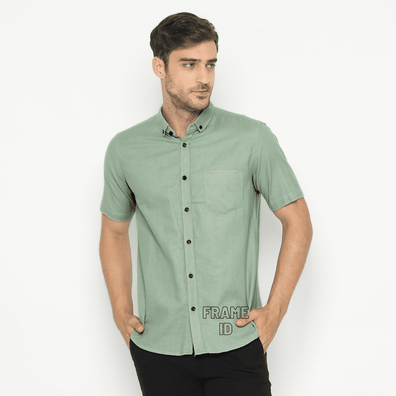 oiu KEMEJA POLOS PRIA LENGAN PENDEK WARNA BURGUNDY UNGU TUA