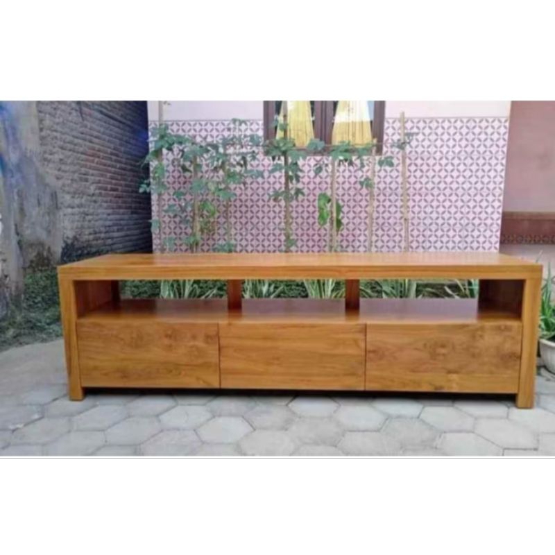 Bufet Tv jati minimalis modern. Meja TV modern jati Perhutani