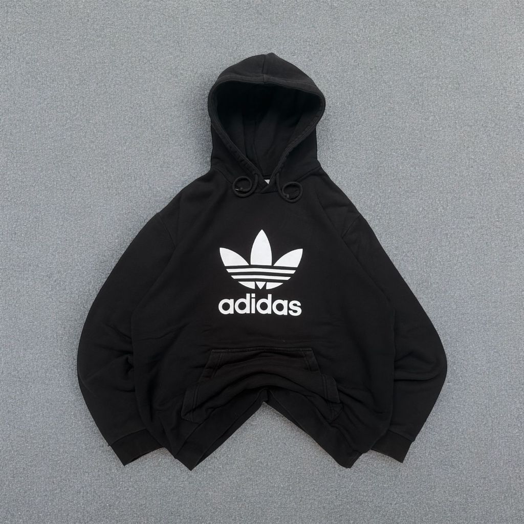 Jaket Hoodie Adidas Black Trefoil (8) Second Original