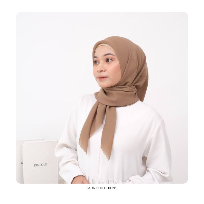 Hijab Segiempat Elle Lasercut Hijab Segiempat polos Hijab Lasercut115x115