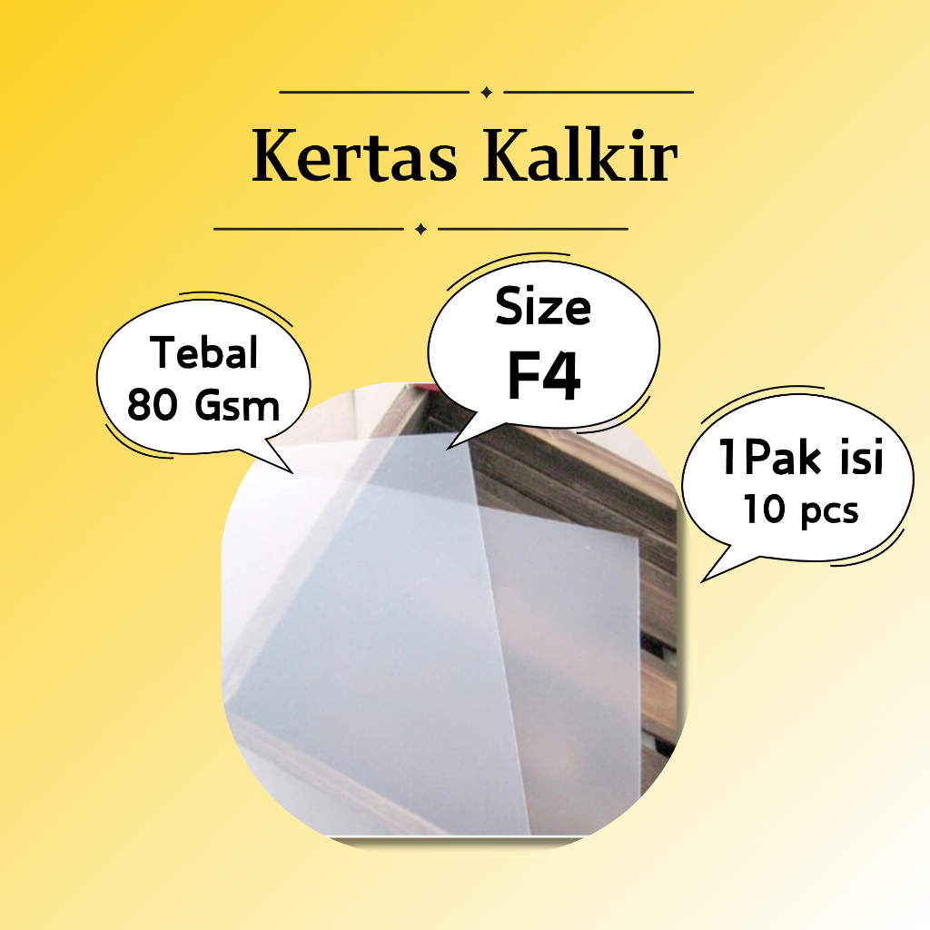 

10 Lembar - Kertas Kalkir A4 F4 A5 A6 21 x 30 cm isi 100 lbr 80 gsm