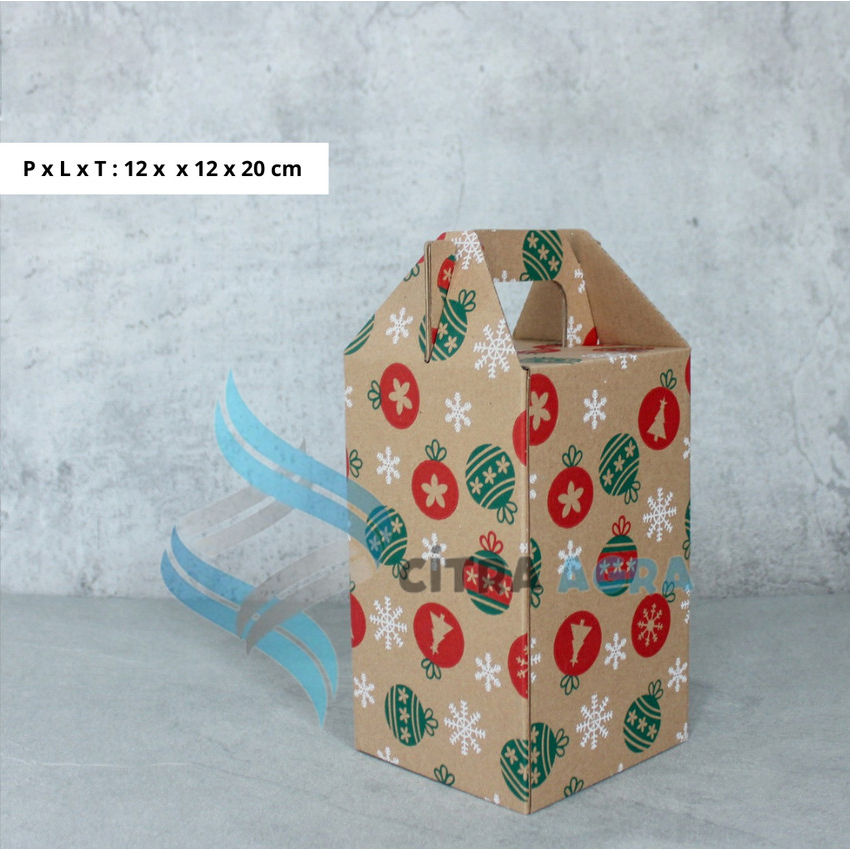 Gable Box 3 Toples 250 gr Dus Jinjing Ukuran 12 x 12 x 20 cm Kardus Packaging Cookies Hampers Kue ke