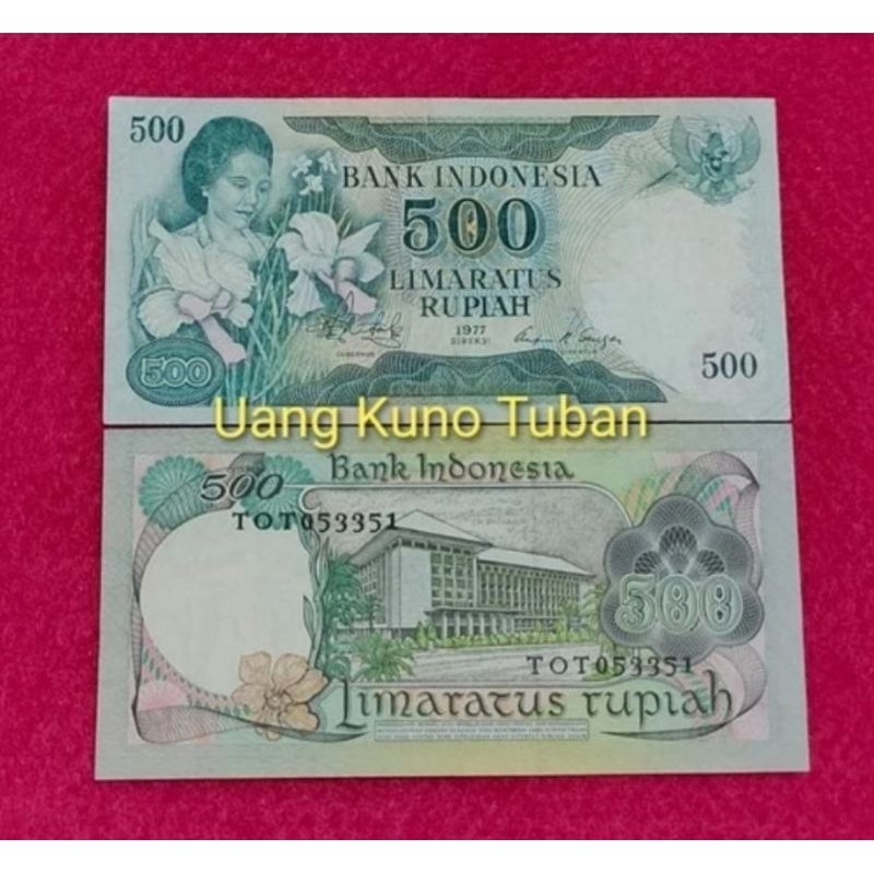uang kuno kertas 500 rupiah tahun 1977 . 500 rupiah konde