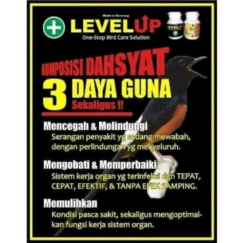 LEVEL UP - Obat Burung Suara Serak Kurus Lemas Loyo Stamina Turun Burung murai Lovebird cucak ijo