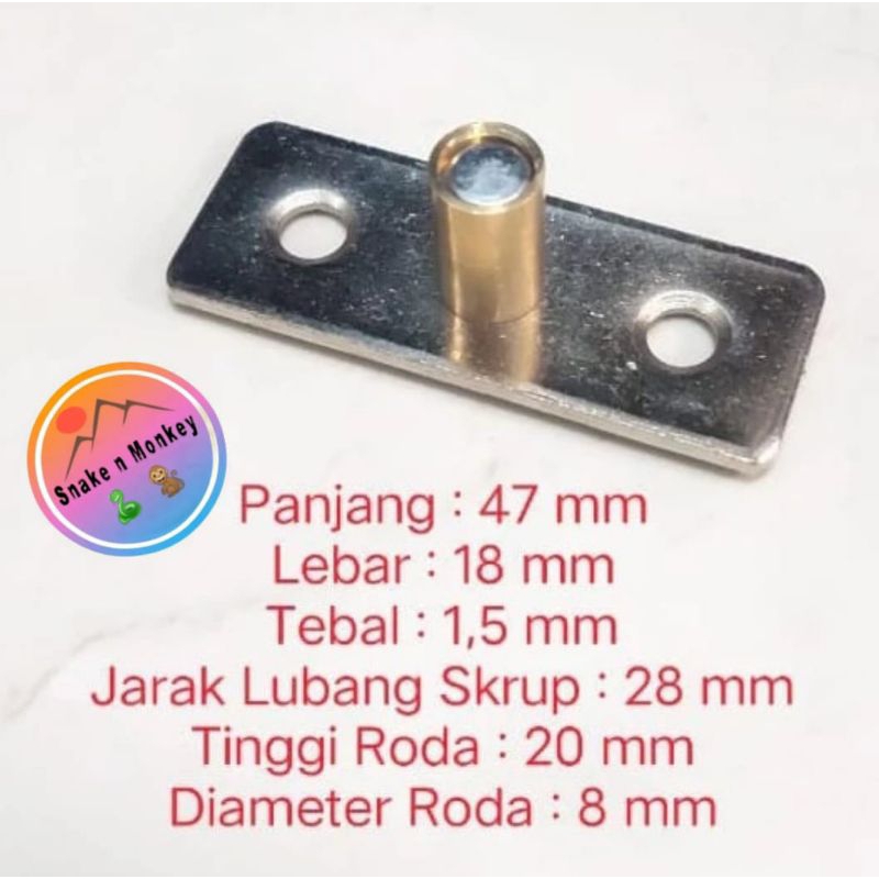Roda Bawah Rel Pintu Rumah Geser 8 mm / Pin Pen Guide Rel Sliding (Perbiji)
