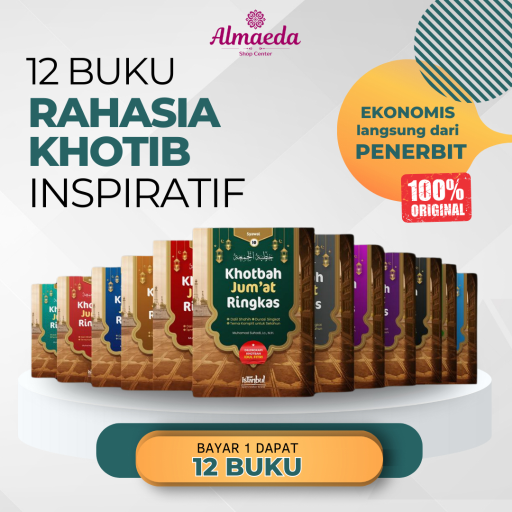 Buku khotbah khutbah jumat ringkas singkat lengkap dalil shahih 12 buah kitab rahasia khotib jumat