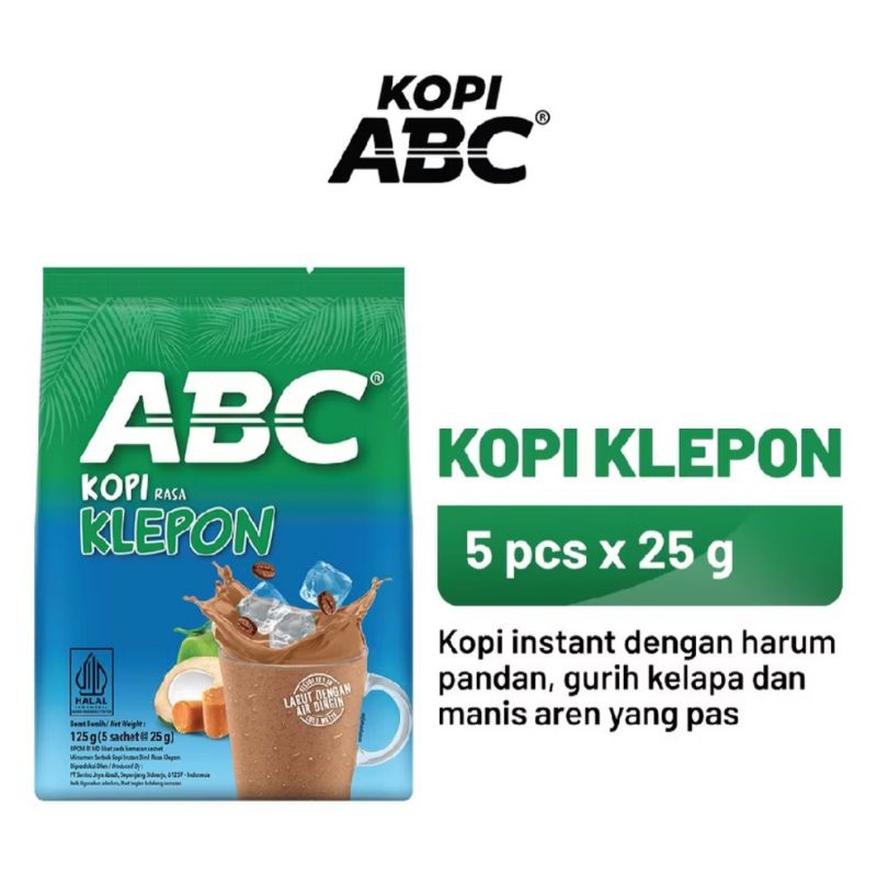 

KOPI ABC KLEPON 5 x 25 Gram (Renceng)