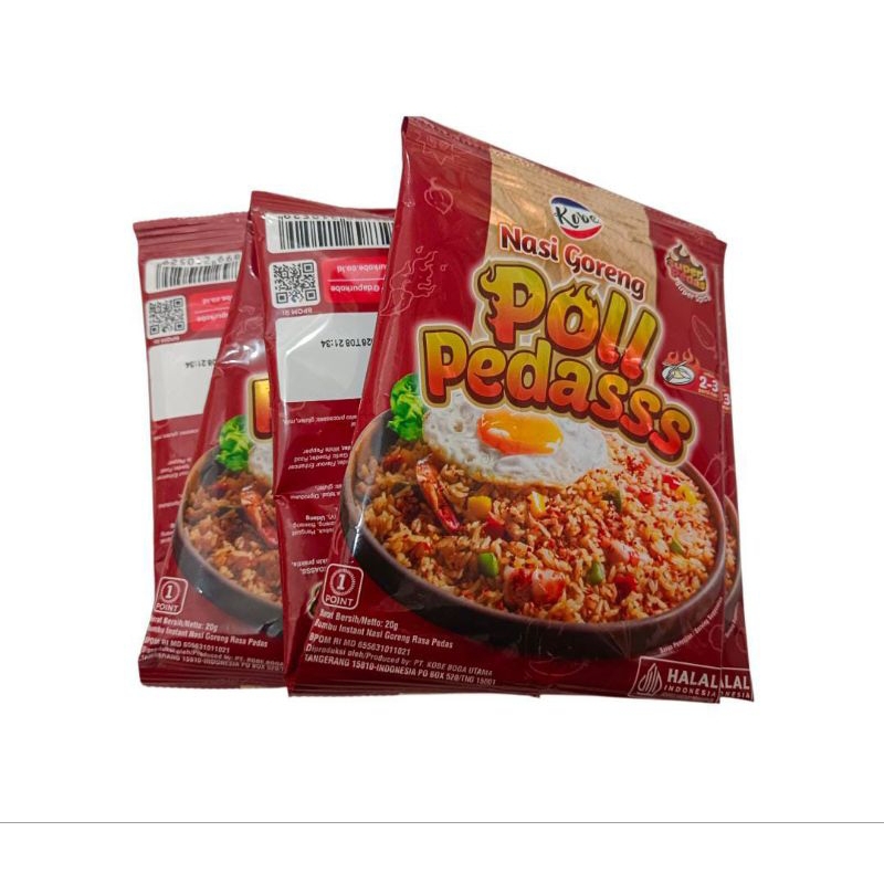

Kobe nasi goreng poll pedass 20gr 1 renteng isi 6 bungkus