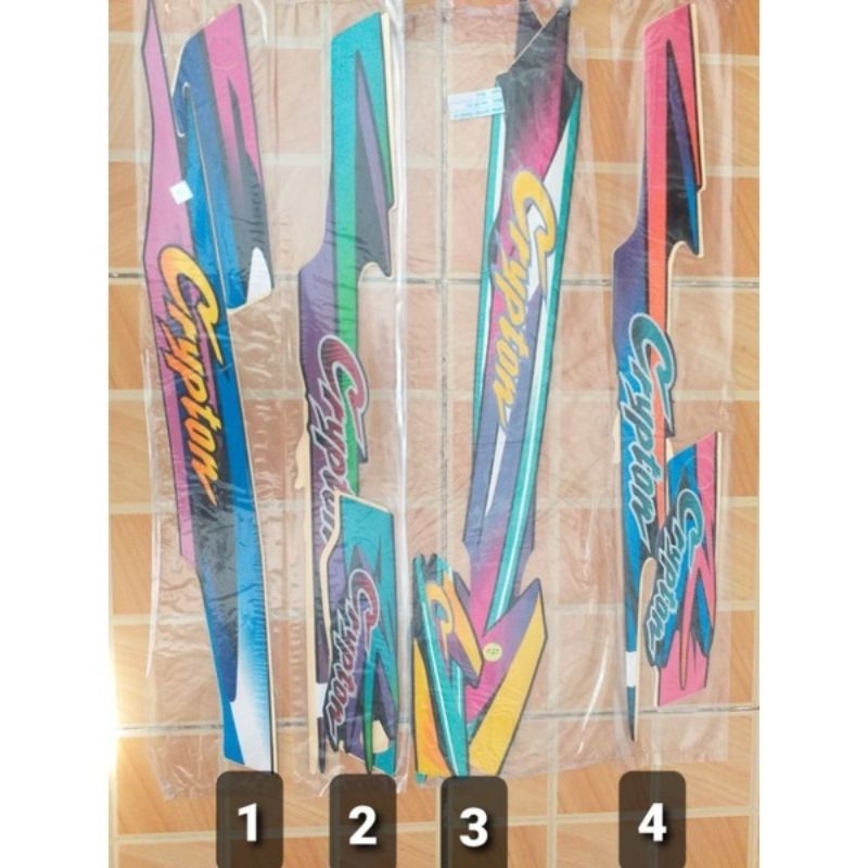Striping sticker bodi yamaha crypton standard termurah terlaris crypton