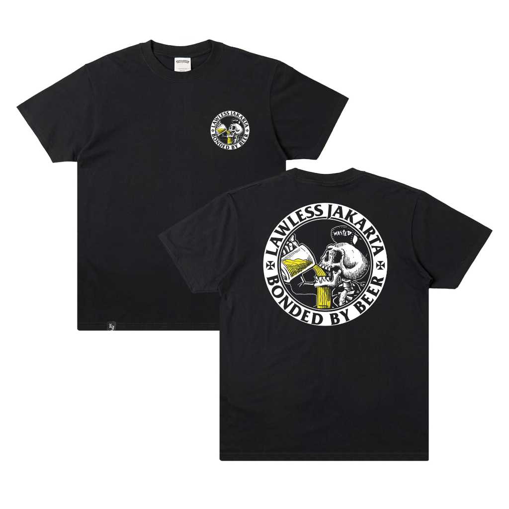 T Shirt Band Official LAWLESS JAKARTA - BONDED BY BEER Original