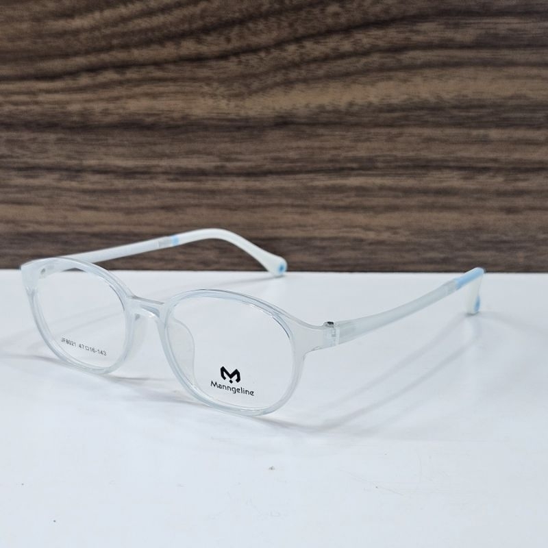 frame kacamata pria wanita remaja size kecil bulat bahan plastik TR90 JF8021 007 47 hijau sage