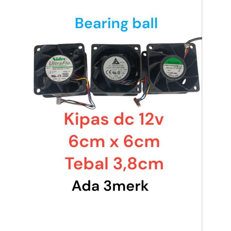 kipas dc12v high speed 6x6x3,8 merk Nidec delta sunon