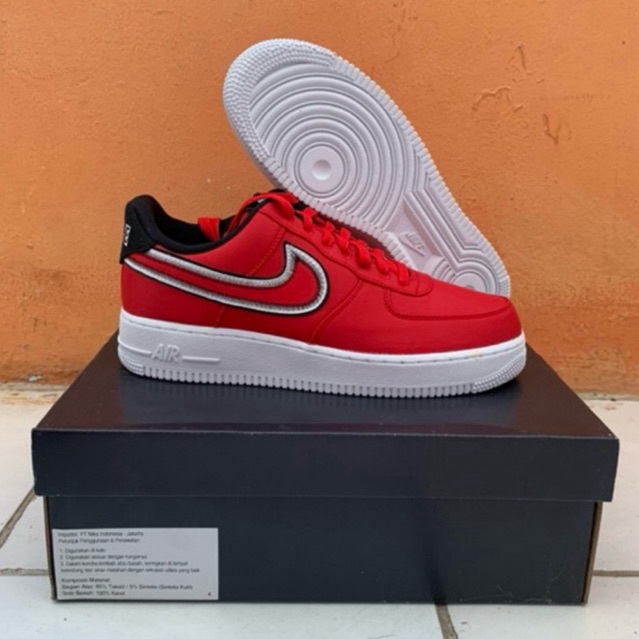NIKE AIR FORCE 1 STITCH RED ORIGINAL 100% READY FOR CHRISTMAS
