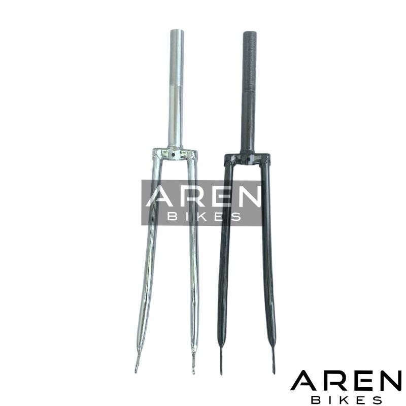 NEW FORK SEPEDA BALAP 27 LAMA JADUL x 1 1/4 700C 700 C HITAM CHROME KROM FIXIE ROAD BIKE GARPU