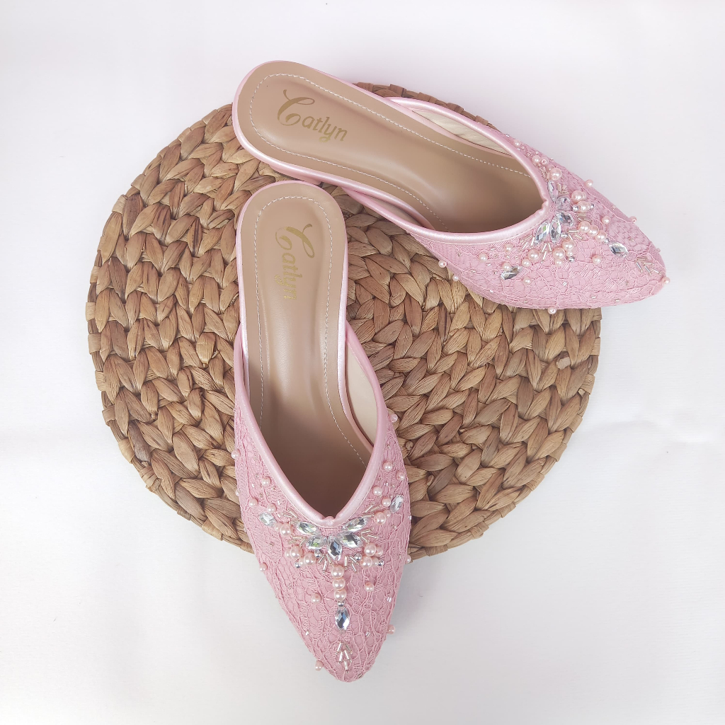 NAYCHO Wedding Shoes Wanita Premium Hak Lancip 5 Cm Kondangan Seserahan