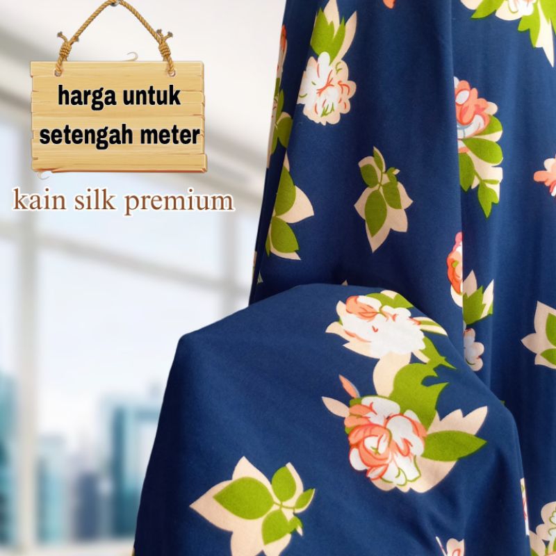 Kain Silk Premium Motif Bunga Terbaru Kain Silk Buat Mukena
