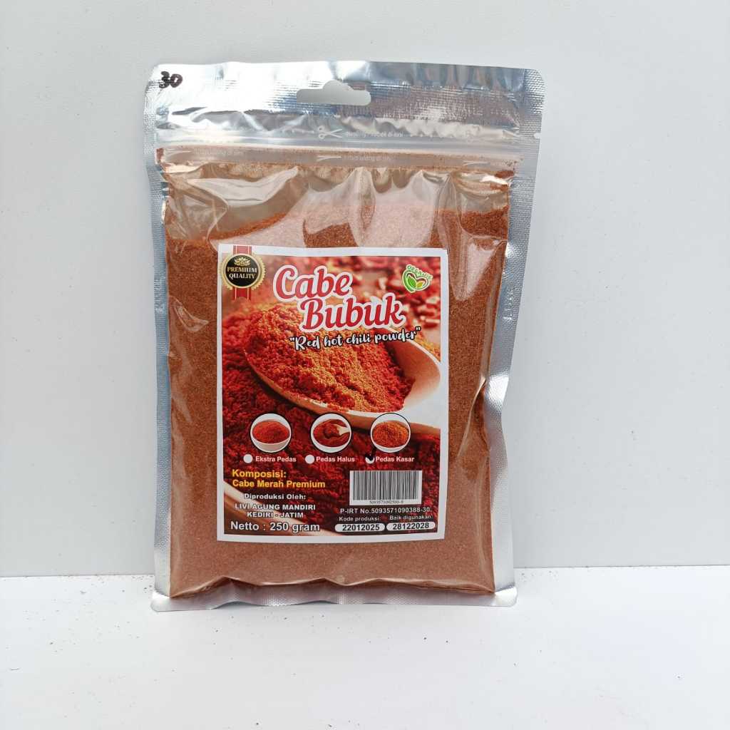 

Bubuk Cabe Extra Pedas - Kemasan 250 Gr