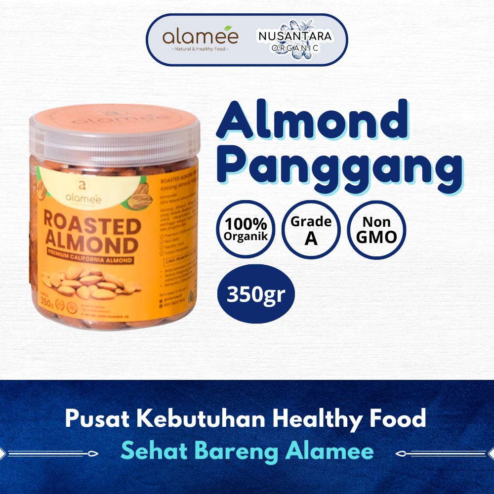 

ALAMEE 350gr Kacang Almond Panggang Natural Roasted Almon Grade A