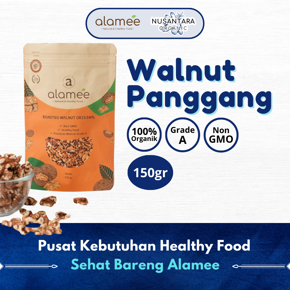 

ALAMEE 150gr Roasted Walnut Kacang Otak Panggang Premium Renyah Organik Nusantara Organic