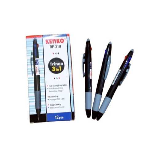 

PULPEN 3 WARNA KENKO TRINEO BP 318 / PULPEN MULTI WARNA TRINEO ( 1 PCS )