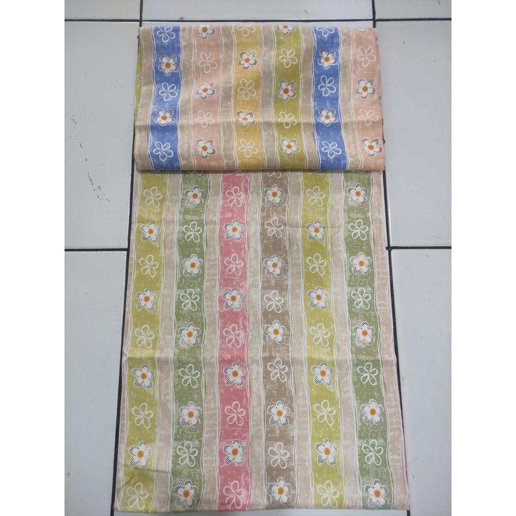 kain katun rayon viscose motif salur bunga ceplok kecil terbaru best seller