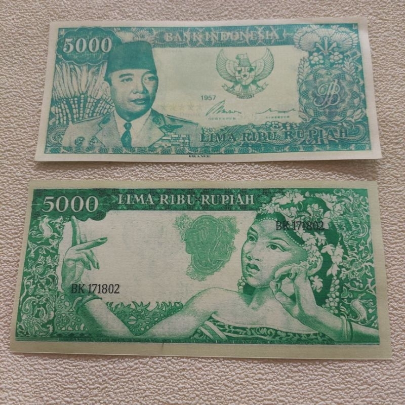 063 koleksi uang soekarno sukarno 5000 serimpi