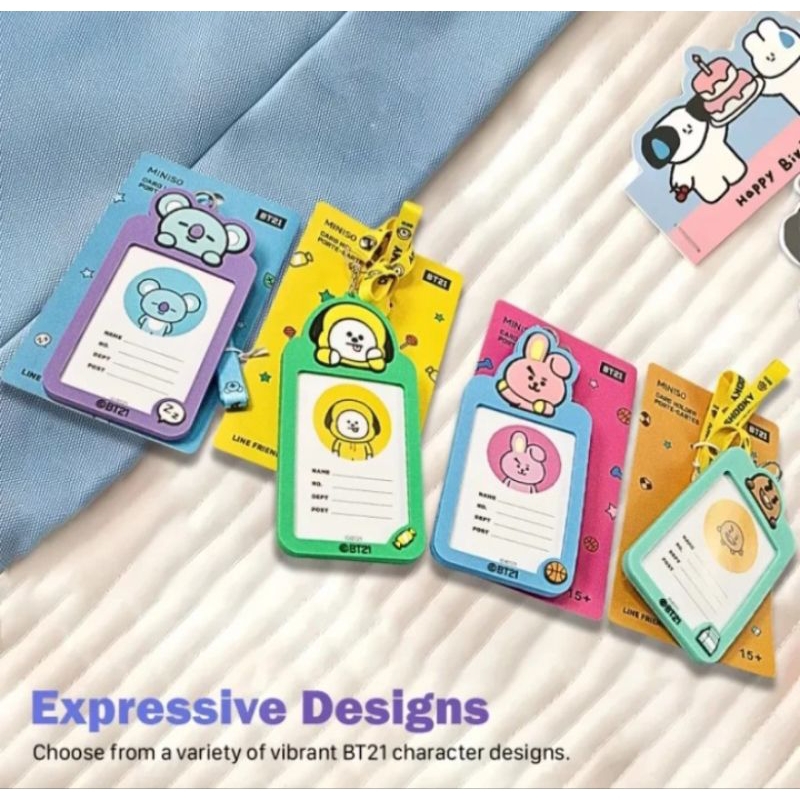 

Tempat Kartu BT21 Lucu Dengan Tali - MINISO BT21 Collection Card Holder