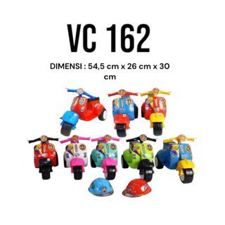 MS - Mainan Motor Vespa Anak Bisa Dinaiki  VC 162 / Vespa Cilik Dorong Klasik Roda 3 Tiga / Mainan M