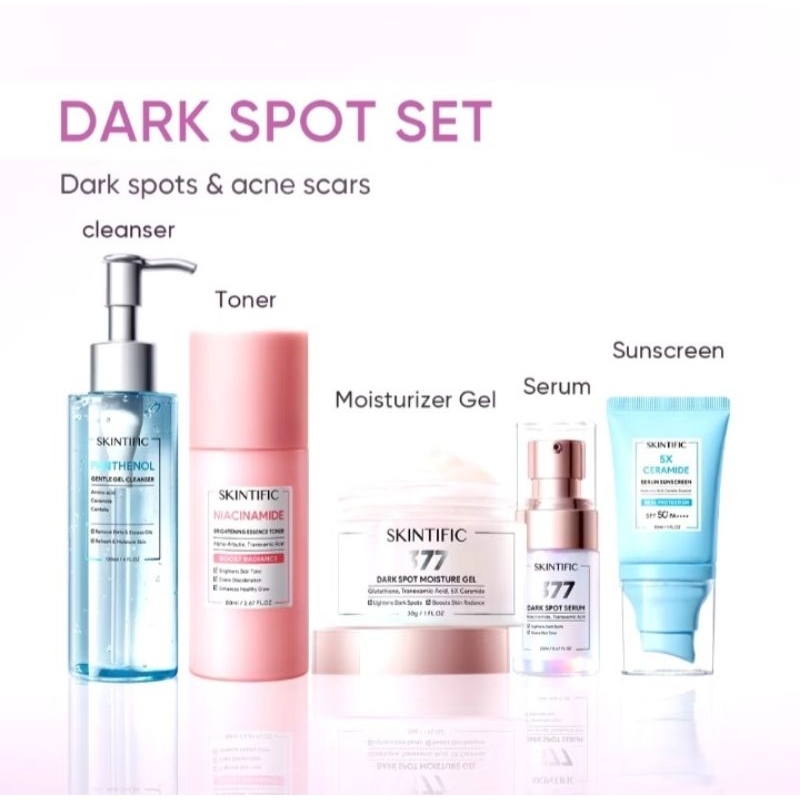 SKINTIFIC-5 pcs paket - Dark Spot Set membantu menyamarkan noda hitam