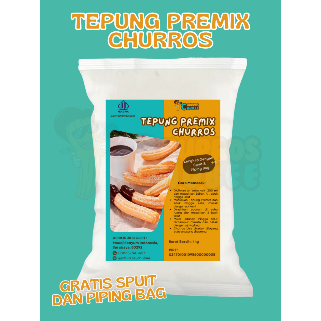 

tepung churros tepung premix curros tepung instan curros curos churos lengkap spuit mudah praktis churros chubee newnormal