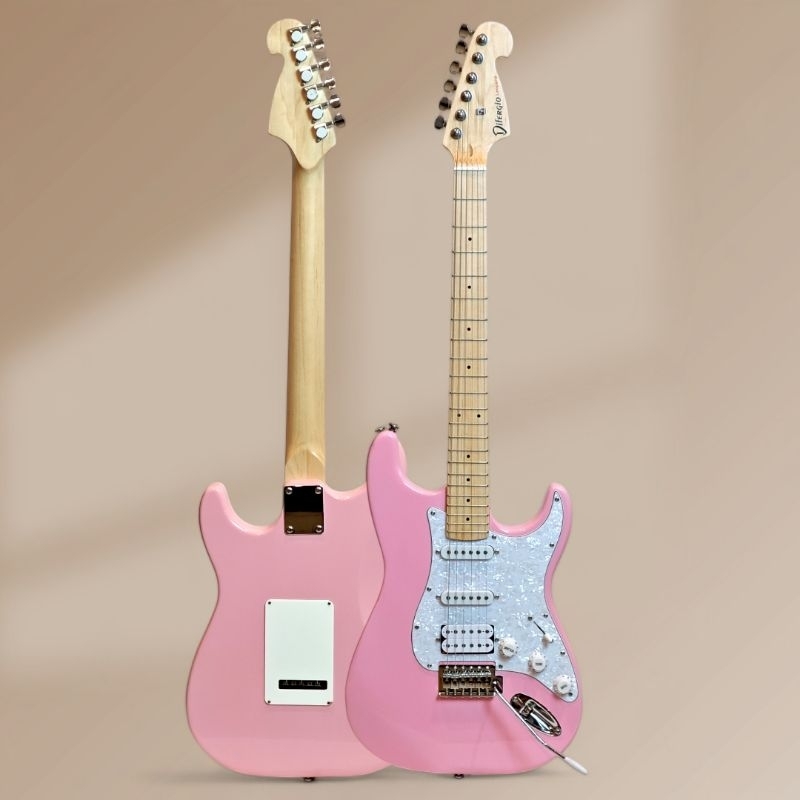 DIFERGIO LEOPARD HSS PREMIUM ORIGINAL GITAR ELEKTRIK MODEL STRATOCASTER PINK