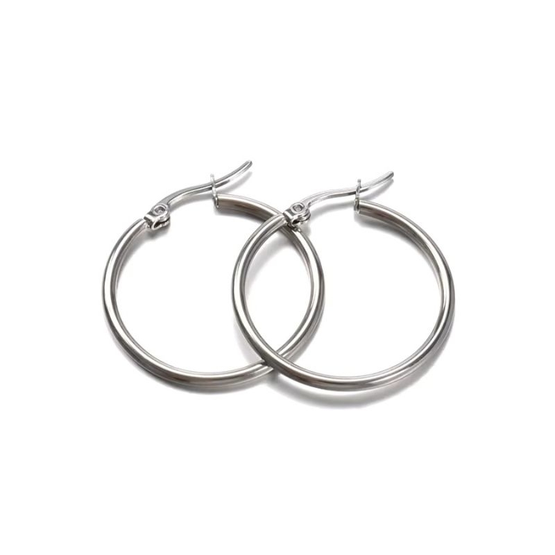 Anting Hoops 3cm Silver | Anting Fashion Bulat