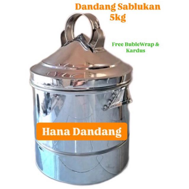 SABLUKAN NASI 5kg Stainlish & ALUMINIUM TEBAL {Free Centong Nasi} DANDANG MASAK NASI DANDANG NASI