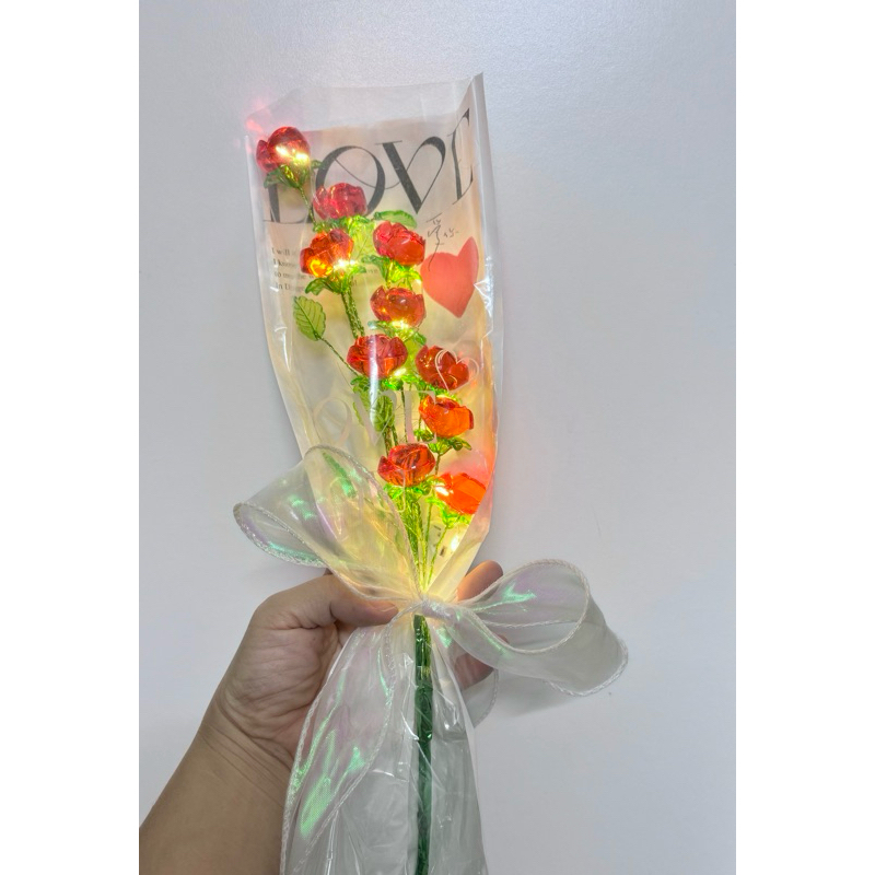 PAKET BUKET Bunga Mawar Besar [ sudah jadi ] Bunga akrilik kerajinan tangan bunga kawat diy