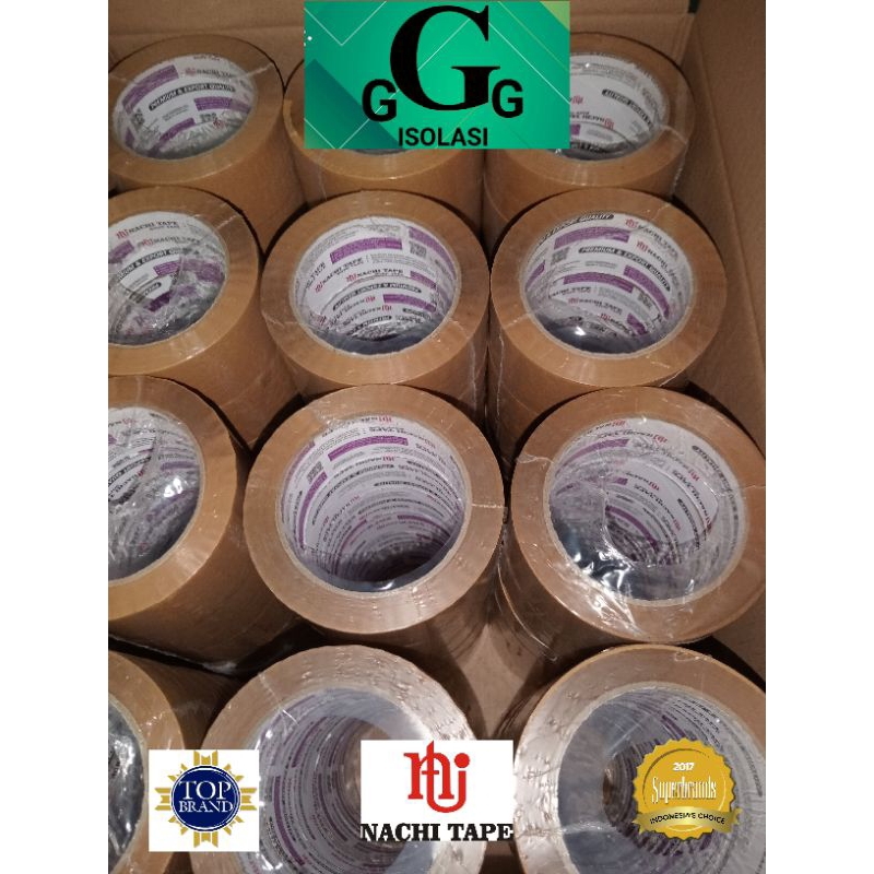 

lakban bening isolasi selotipe nachi tape 48 mm (1 slop isi 6 pcs)