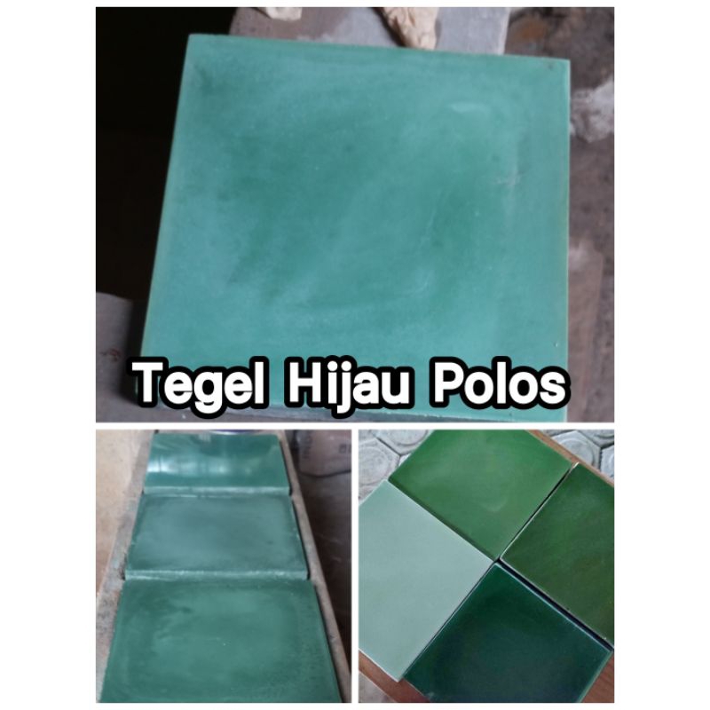 Tegel / Tekel Hijau Polos Ubin Keramik Lantai Jadul 20x20cm