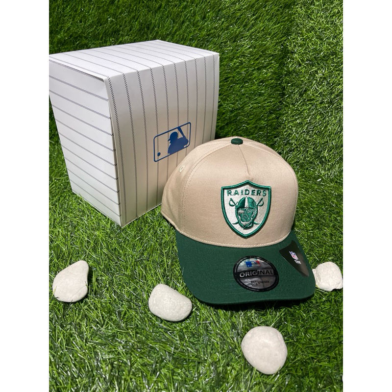Raiders Hijau Krem Visor Hijau Bahan Krem Topi Premium