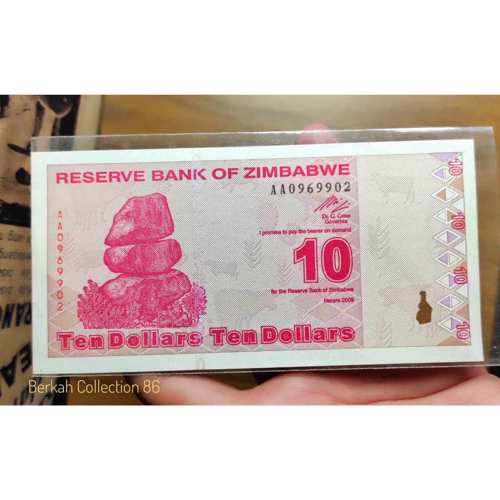 10 Dollar Zimbabwe Bagus Asli