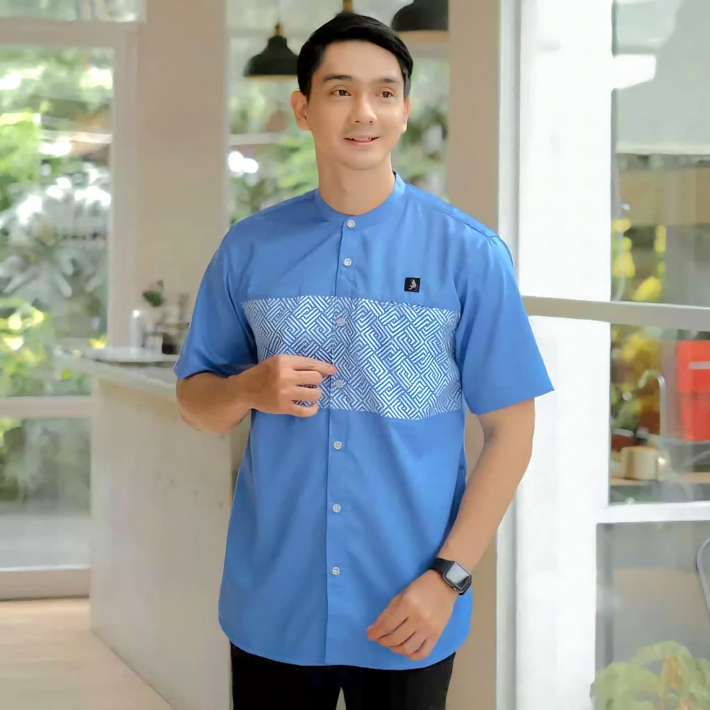 Baju Koko KAUTSAR Lengan Pendek-Baju Muslim Pria Dewasa Terbaru Trend 2026