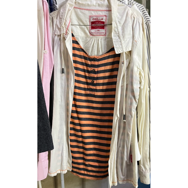 kemeja putih osella lengan panjang wanita